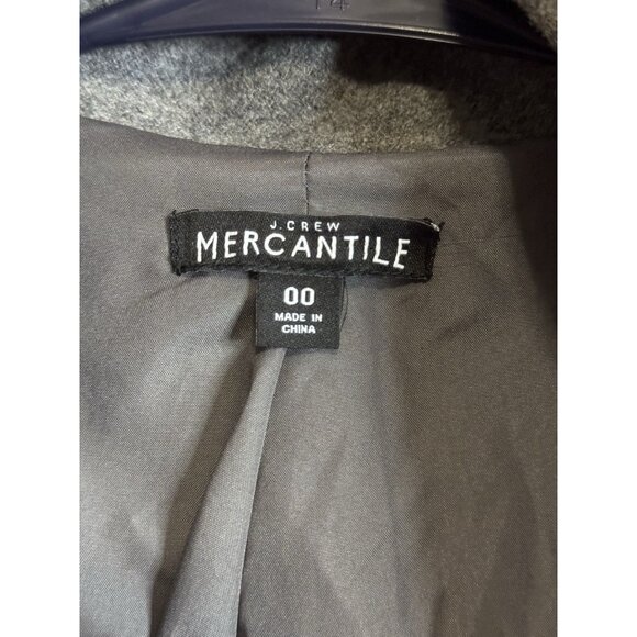 JCREW Mercantile Classic Gray Wool Cocoon Coat Jacket Sz 00 Career Professional - Picture 4 of 11